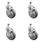 Service Caster 5 Inch SS Thermoplastic Rubber Swivel 1/2 Inch Threaded Stem Caster Set Brake SCC SCC-SSTS20S514-TPRB-TLB-M1015-4 - alternate 1